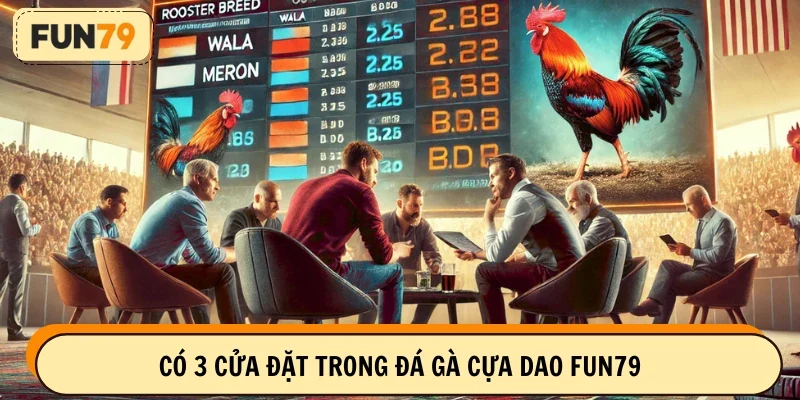 Có 3 cửa đặt trong đá gà cựa dao FUN79
