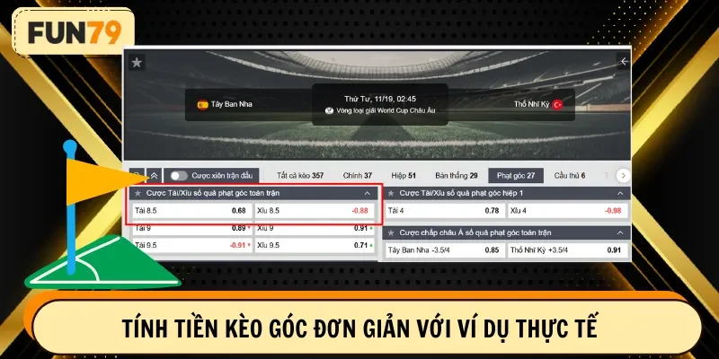 Tính tiền kèo góc đơn giản với ví dụ thực tế